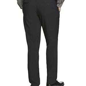 Van Heusen Men's Big & Tall Big and Tall Stain Shield Stretch Straight Fit Flat Front Dress Pant, Black, 40W x 34L