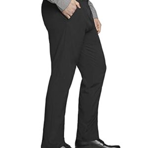 Van Heusen Men's Big & Tall Big and Tall Stain Shield Stretch Straight Fit Flat Front Dress Pant, Black, 40W x 34L