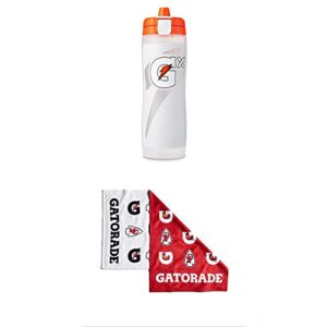 gatorade gx bottle, white, for use with gatorade gx pods, 30 ounces and pro teams towel, one size 22x44