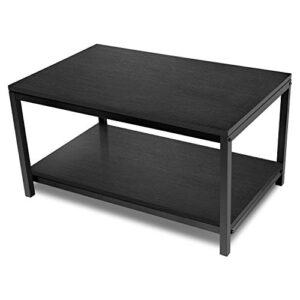 yssoa storage shelf for living room and office, easy assembly, black (home coffee table), 31x20x16 inch