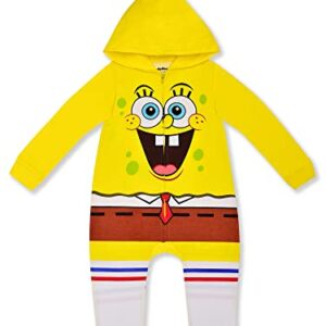 Nickelodeon SpongeBob Squarepants Boys Hooded Coverall for Newborn, Infant and Toddler - Yellow