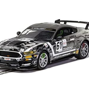 Scalextric Ford Mustang GT4 Academy Motorsport 1:32 Slot Race Car C4221, Black & Gray