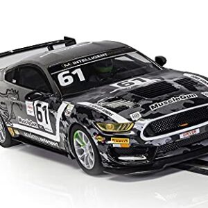 Scalextric Ford Mustang GT4 Academy Motorsport 1:32 Slot Race Car C4221, Black & Gray