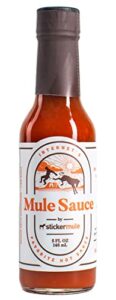 mule sauce - hot sauce with habanero, yellow scotch bonnet and bhut jolokia. (5 oz, 1)