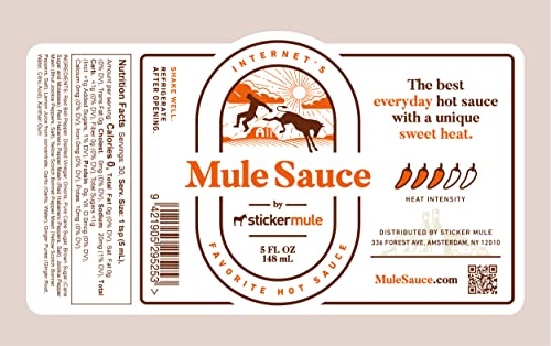Mule Sauce - Hot sauce with Habanero, Yellow scotch bonnet and Bhut jolokia. (5 oz, 1)