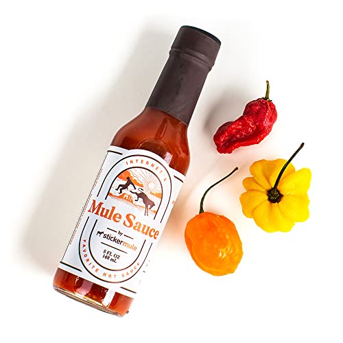 Mule Sauce - Hot sauce with Habanero, Yellow scotch bonnet and Bhut jolokia. (5 oz, 1)