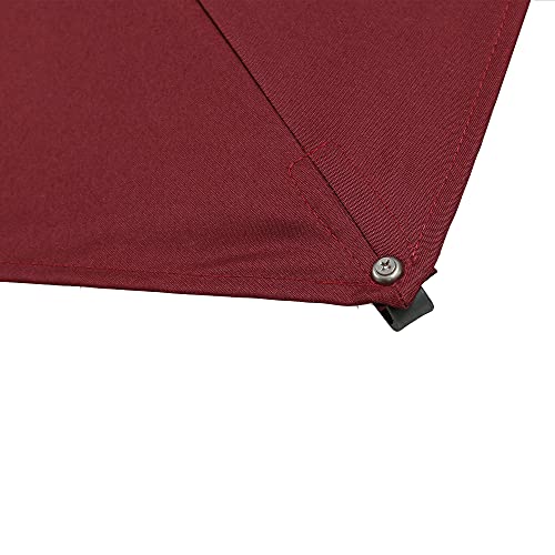 Outsunny 10ft Cantilever Patio Umbrella with Base, Hanging Aluminum Offset Umbrella with 360° Rotation, Easy Tilt, 8 Ribs, Crank, Cross Base Included for Backyard, Poolside, Lawn, Garden, Wine Red