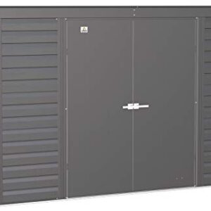 Arrow Shed Select 10' x 4' Outdoor Lockable Steel Storage Shed Building, Charcoal