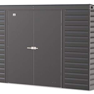 Arrow Shed Select 10' x 4' Outdoor Lockable Steel Storage Shed Building, Charcoal