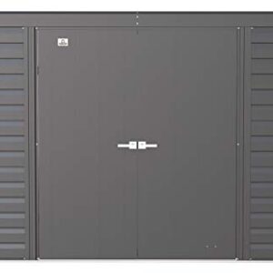 Arrow Shed Select 10' x 4' Outdoor Lockable Steel Storage Shed Building, Charcoal