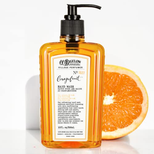 C.O. Bigelow Hand Wash, Grapefruit No.1527 - Village Perfumer Moisturizing Hand Wash for Bathroom & Kitchen with Aloe Vera, 10 fl oz