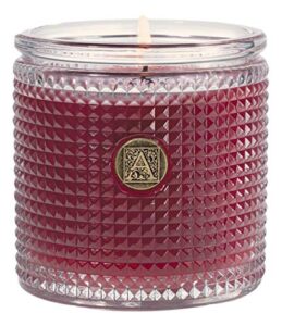 aromatique vanilla rosewater textured glass scented jar candle