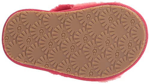 UGG Girls T Fluff Yeah Metallic Sparkle Slipper, Red Multi, 9 Toddler