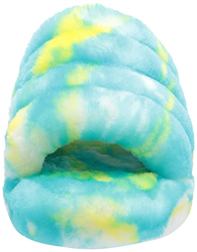 UGG Girls K Fluff Yeah Slide Marble Slipper, Oasis Blue/Sulphur, 6 Big Kid