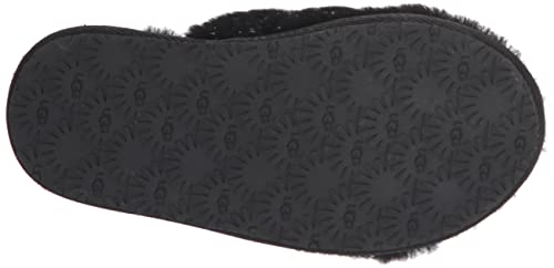 UGG Girls T Fluff Yeah Metallic Sparkle Slipper, Black, 10 Toddler