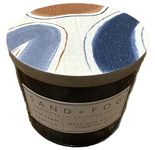 Sand + Fog Tahitian Vanilla Candle in a Glass Jar with Wood Lid - 12 oz. (Black)