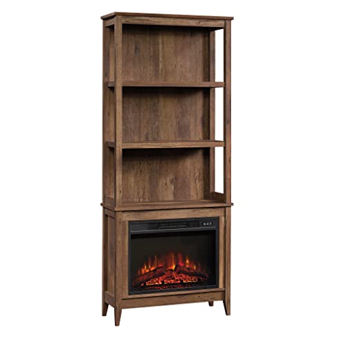 Sauder Library Fireplace, Vintage Oak Finish