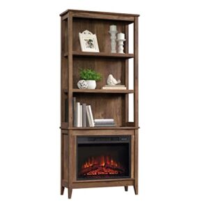 Sauder Library Fireplace, Vintage Oak Finish