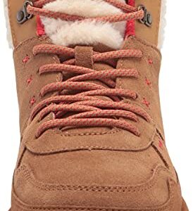 UGG Women's Highland HI Heritage Sneaker, Chestnut/Fiery RED Suede, 8