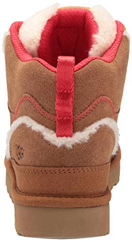 UGG Women's Highland HI Heritage Sneaker, Chestnut/Fiery RED Suede, 8