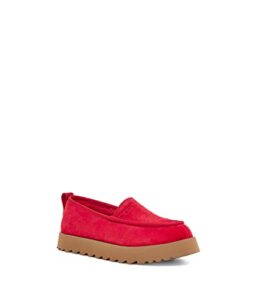 ugg women's super moc slipper, samba red, 5