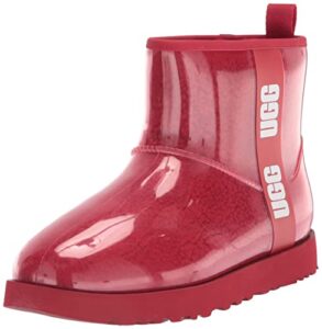 ugg women's classic clear mini fashion boot, samba red, 7