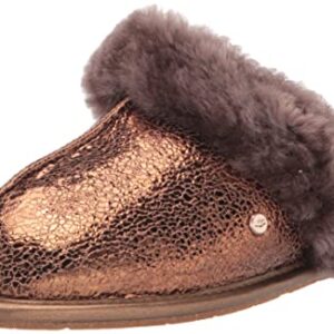 UGG Women's Scuffette II Metallic Sparkle Slipper, Bronze, 6