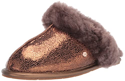 UGG Women's Scuffette II Metallic Sparkle Slipper, Bronze, 6