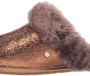 UGG Women's Scuffette II Metallic Sparkle Slipper, Bronze, 6