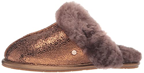 UGG Women's Scuffette II Metallic Sparkle Slipper, Bronze, 6