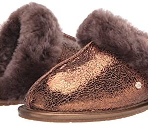 UGG Women's Scuffette II Metallic Sparkle Slipper, Bronze, 6