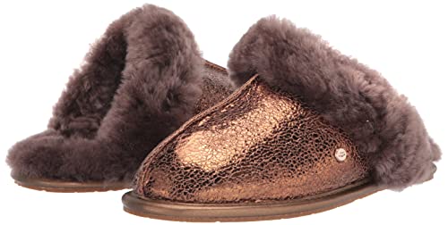 UGG Women's Scuffette II Metallic Sparkle Slipper, Bronze, 6