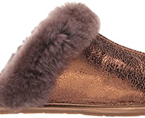 UGG Women's Scuffette II Metallic Sparkle Slipper, Bronze, 6