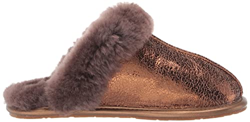 UGG Women's Scuffette II Metallic Sparkle Slipper, Bronze, 6