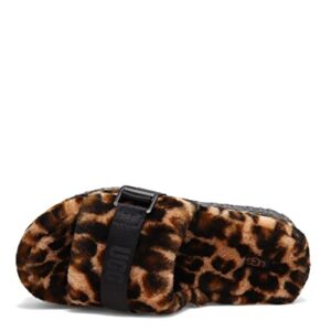 UGG Women's FLUFFITA Panther Print Slipper, Butterscotch, 5