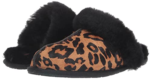 UGG Women's Scuffette II Panther Print Slipper, Butterscotch, 5