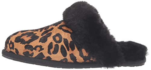 UGG Women's Scuffette II Panther Print Slipper, Butterscotch, 5