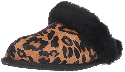 UGG Women's Scuffette II Panther Print Slipper, Butterscotch, 5