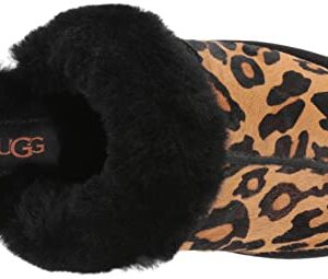 UGG Women's Scuffette II Panther Print Slipper, Butterscotch, 5