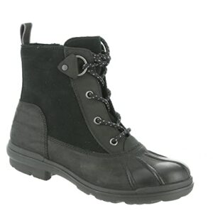 ugg womens hapsburg duck fashion boot, black leather, 9.5 us