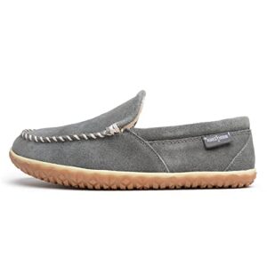 minnetonka men's tilden moccasin suede indoor and outdoor slippers, grey, 9.5 m us