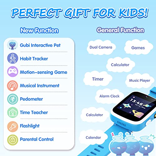 Vakzovy Kids Smart Watch Toys for 3-10 Year Old Boys HD Touchscreen Toddler Watch with Dual Camera, Music Player, Game Educational Toy USB Charging Birthday Gifts for Boys Ages 5 6 7 8