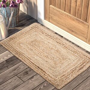 Jute Rug,Rag Rug,Rug, Rugs 2x3 ft,Jute Rug 2x3,Jute Entryway Rug,2x3 Rug,Area Rug, Area Rug 2x3,Braided Area Rug,Entry Rug,Natural Rug, Jute Braided Rugs 2x3 ft (24x36 inch) Natural