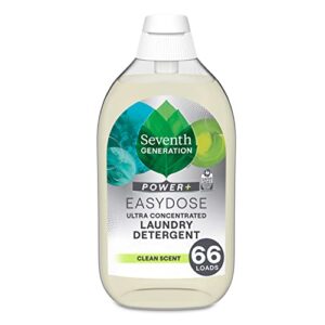 seventh generation laundry detergent, 23 oz (66 loads) ultra concentrated easydose, power+ clean scent