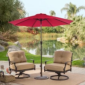 Sundale Outdoor 10FT Patio Umbrella Market Umbrella with Push Button Tilt, Polyester Table Umbrella for Patio, Garden, Deck, Backyard, Pool (Red)