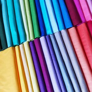 QiMicody Quilting Fabric, 50 Pcs Fat Quarter Fabric Bundles 8" x 8" (20cm×20cm) Solid Colors Pure Cotton, Precut Squares Sewing Quilting Patchwork Scraps for DIY Crafting