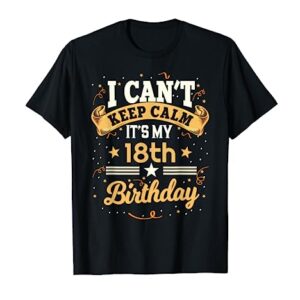 18 Year Old shirt I Can't Keep Calm It's My 18th Birthday T-Shirt