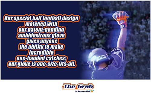 The Grab Football - Make Incredible One Handed Catches, Game of Catch and Throw Football Toy, Includes 2 Gloves