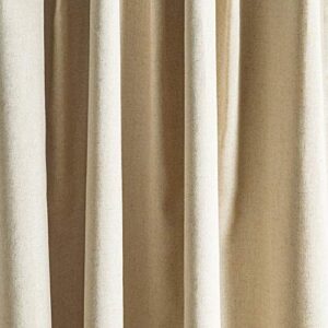 MARTHA STEWART Lido Linen Blackout Foam Lined Rod Pocket/Back Tab Window Curtain Panel Pair, 95", Linen