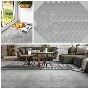 CHICHOME 16-Pack 12x12 Inch Grey Peel and Stick Floor Tile Bathroom Waterproof Marble Vinyl Flooring Tiles Self Adhesive Removable Kitchen Stick Floor Tiles Decorative for Bedroom Basement Floor